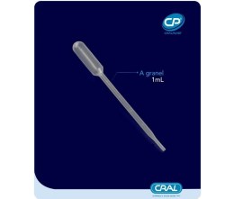 Pipeta de Pasteur de Plástico Não Estéril - 1 Ml - 500 Unid - Cral